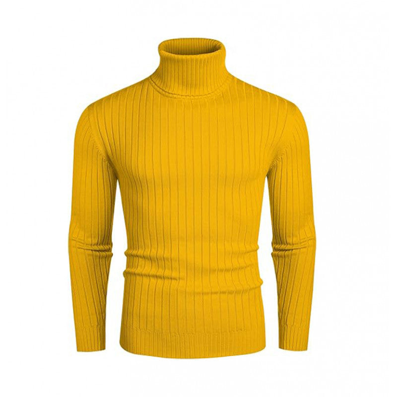 Herrar polokraged sweater i elastiskt stickmaterial med fint ribbmönster Eva Jonsson-Eva Jonsson