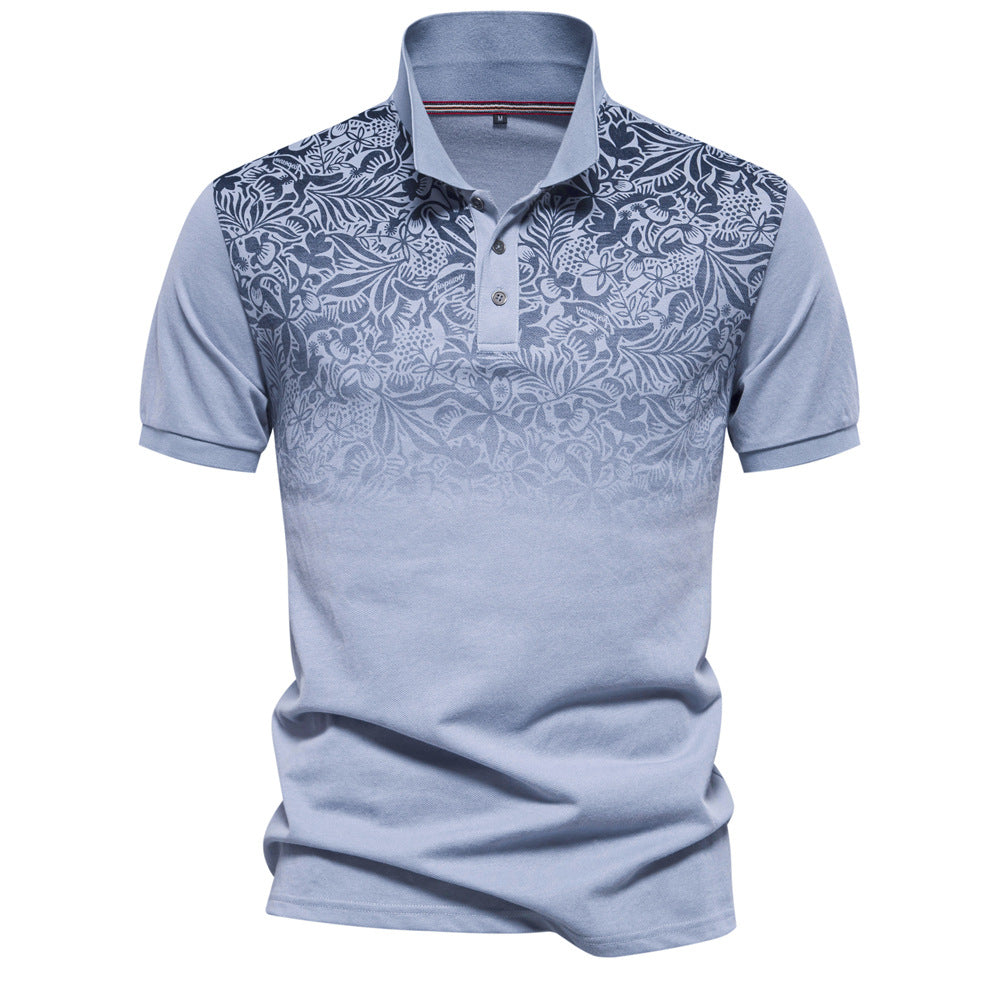Herrar poloshirt med blommönster och klassisk krage Mirla-Eva Jonsson