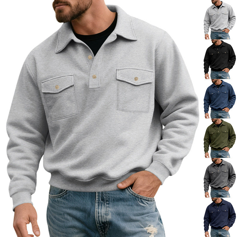 Herrar poloshirt med bröstfickor och knapplist Mirla-Eva Jonsson