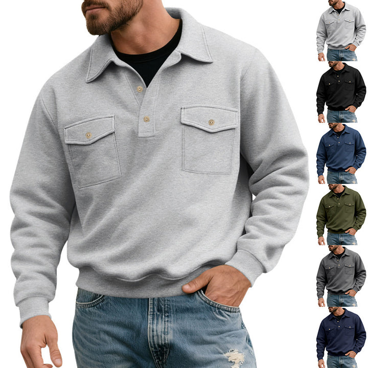 Herrar poloshirt med bröstfickor och knapplist Mirla-Eva Jonsson