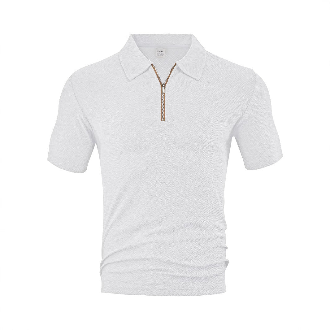 Herrar poloshirt med innovativ dragkedja och strukturerat tyg Mirla-Eva Jonsson