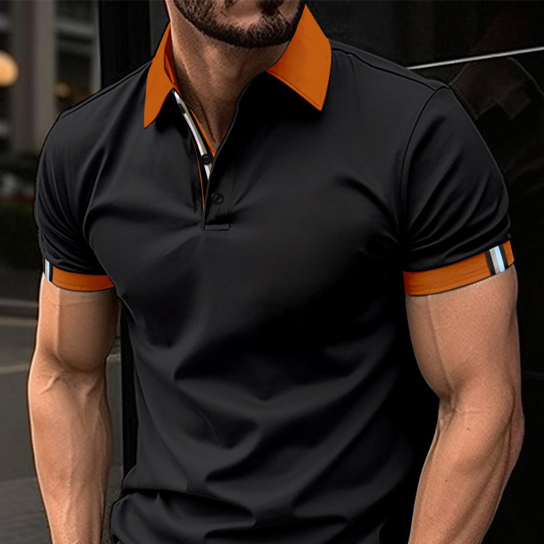 Herrar poloshirt med kontrasterande krage och stiliga detaljer Mirla-Eva Jonsson
