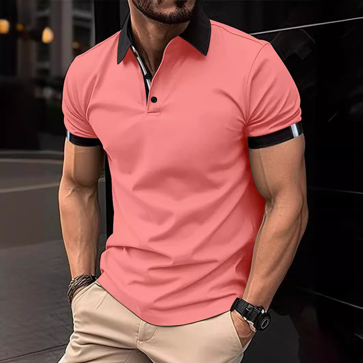 Herrar poloshirt med kontrasterande krage och stiliga detaljer Mirla-Eva Jonsson