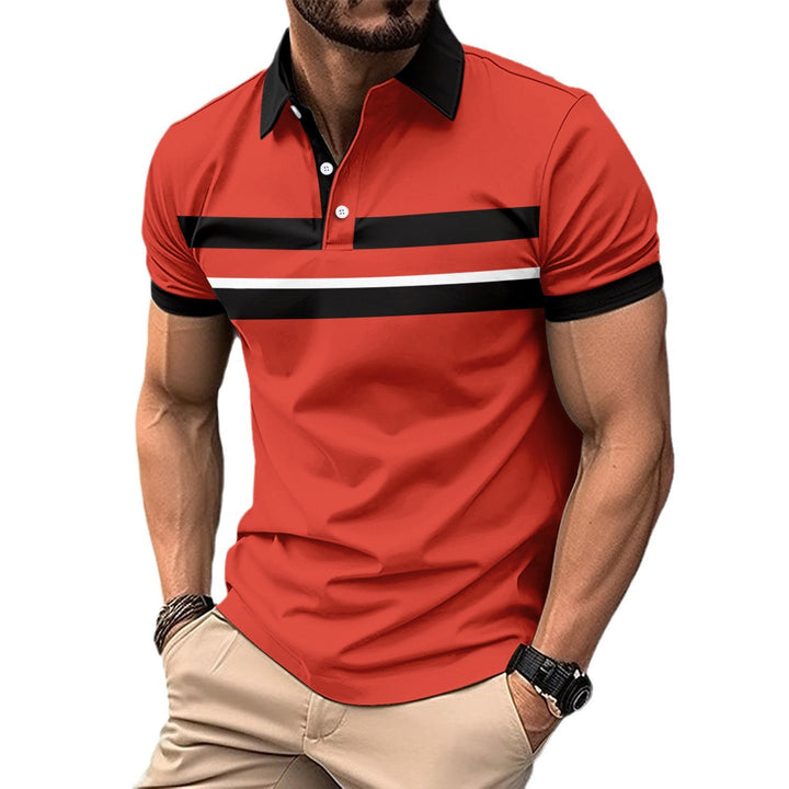 Herrar poloshirt med modern kontraststripe och andningsbar struktur Mirla-Eva Jonsson