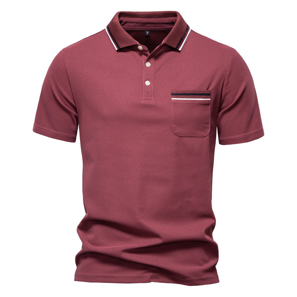 Herrar poloshirt med modern randaccent och sammetslen tyg Mirla-Eva Jonsson