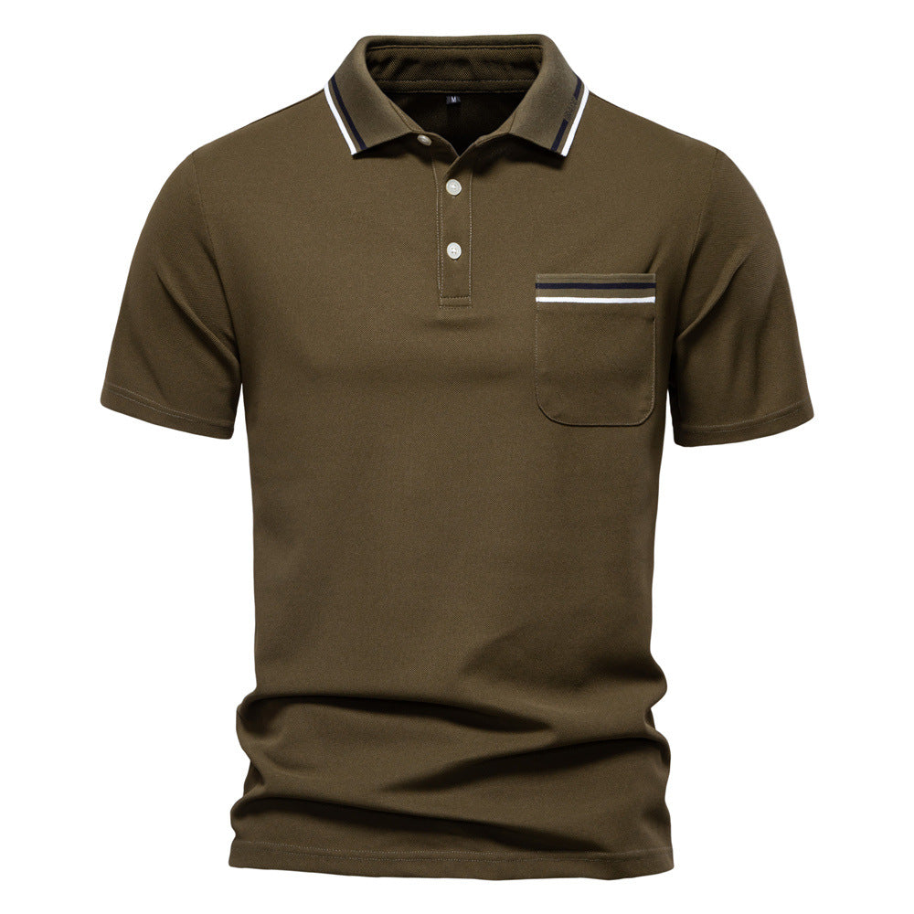 Herrar poloshirt med modern randaccent och sammetslen tyg Mirla-Eva Jonsson