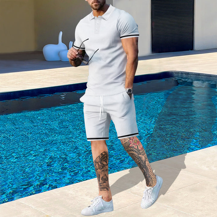 Herrar polotröja och shorts-set med sportiga accenter Eva Jonsson-Eva Jonsson