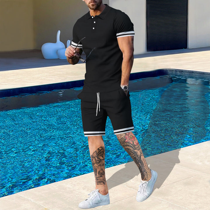 Herrar polotröja och shorts-set med sportiga accenter Eva Jonsson-Eva Jonsson