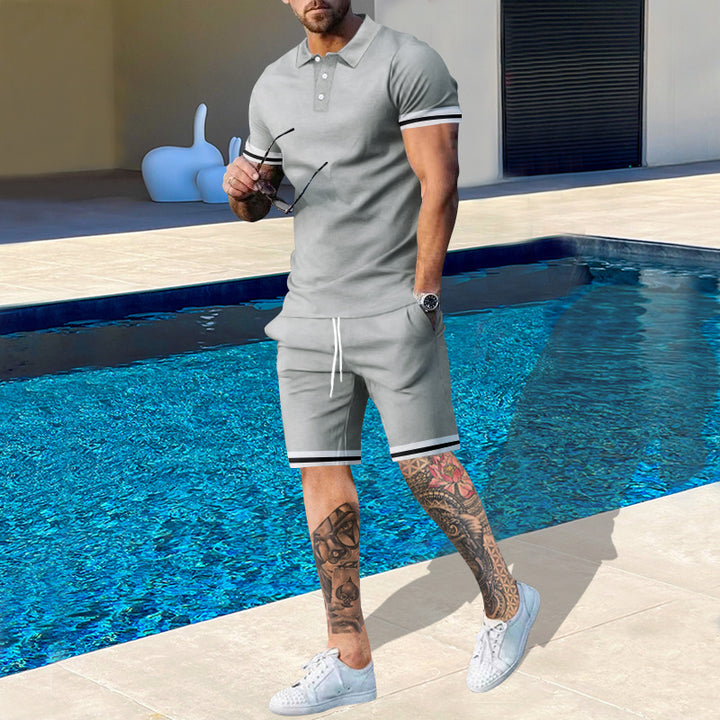Herrar polotröja och shorts-set med sportiga accenter Eva Jonsson-Eva Jonsson