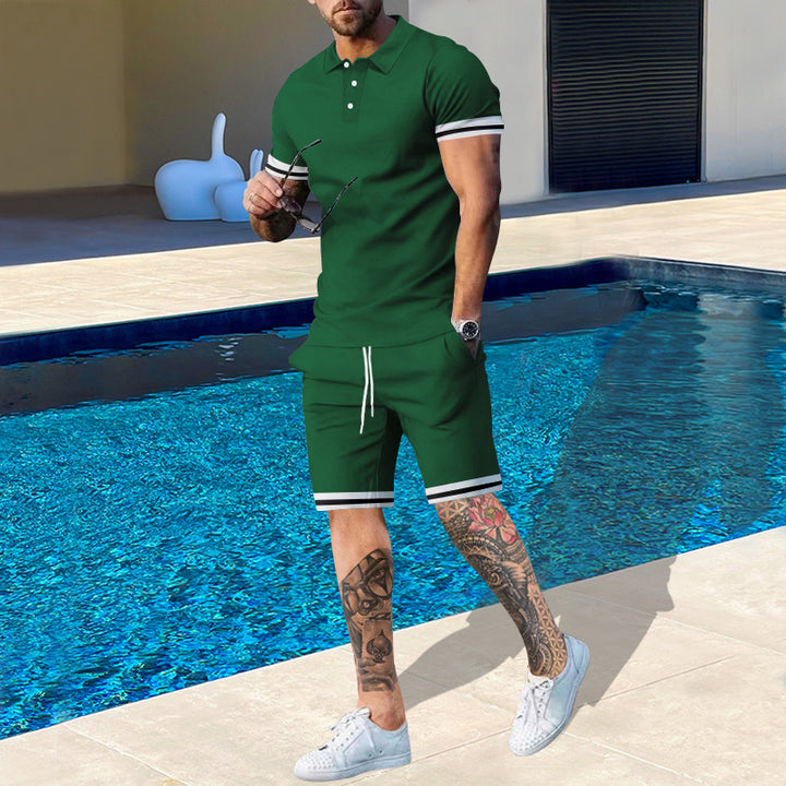 Herrar polotröja och shorts-set med sportiga accenter Eva Jonsson-Eva Jonsson