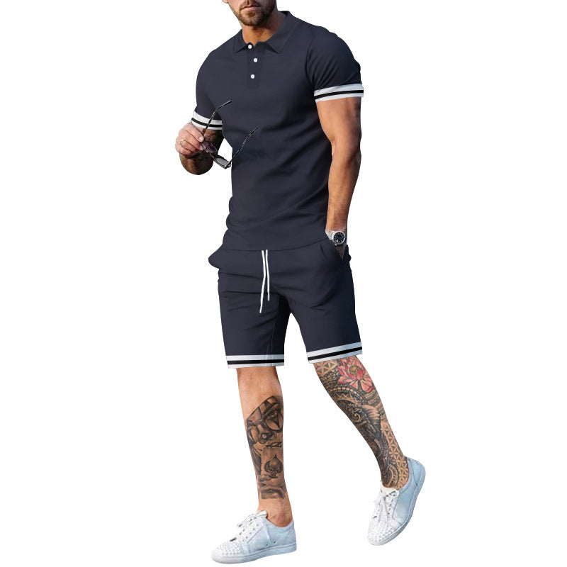 Herrar polotröja och shorts-set med sportiga accenter Eva Jonsson-Eva Jonsson