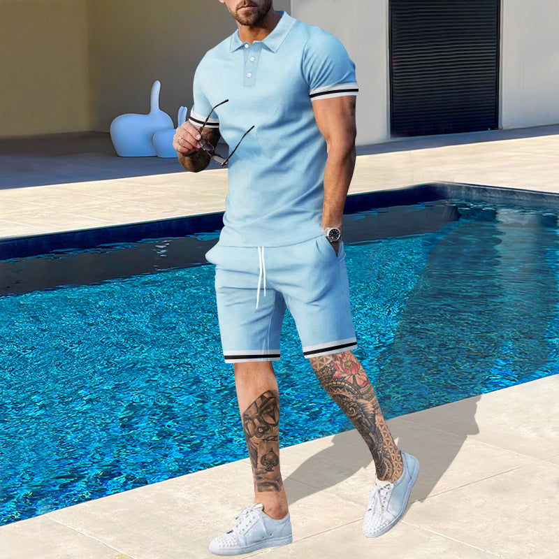 Herrar polotröja och shorts-set med sportiga accenter Eva Jonsson-Eva Jonsson