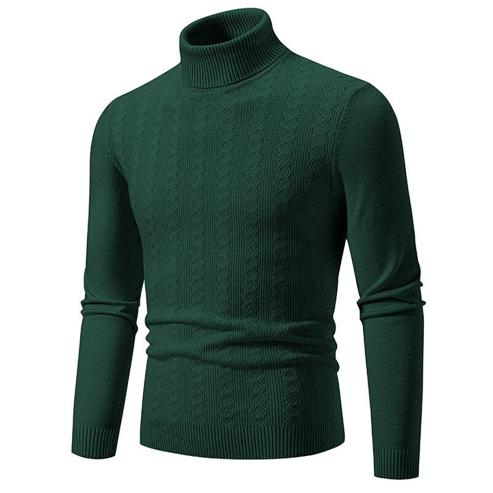 Herrar rullkragepullover med strukturerat flätningsdesign Mirla-Eva Jonsson