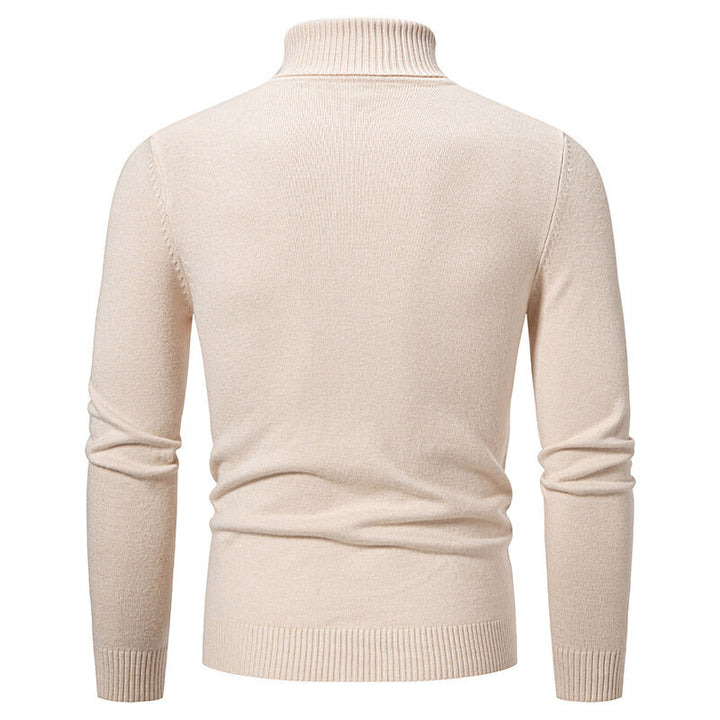Herrar rullkragepullover med strukturerat flätningsdesign Mirla-Eva Jonsson
