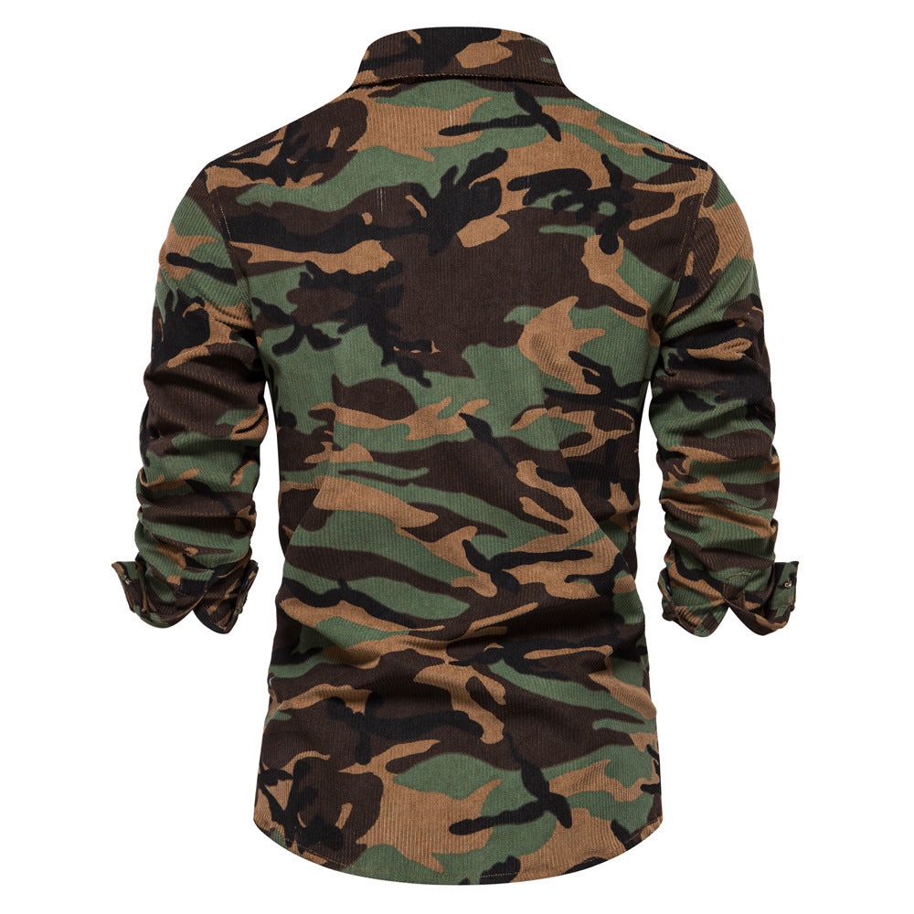 Herrar rutigt skjorta i camouflage design med bröstfickor Eva Jonsson-Eva Jonsson