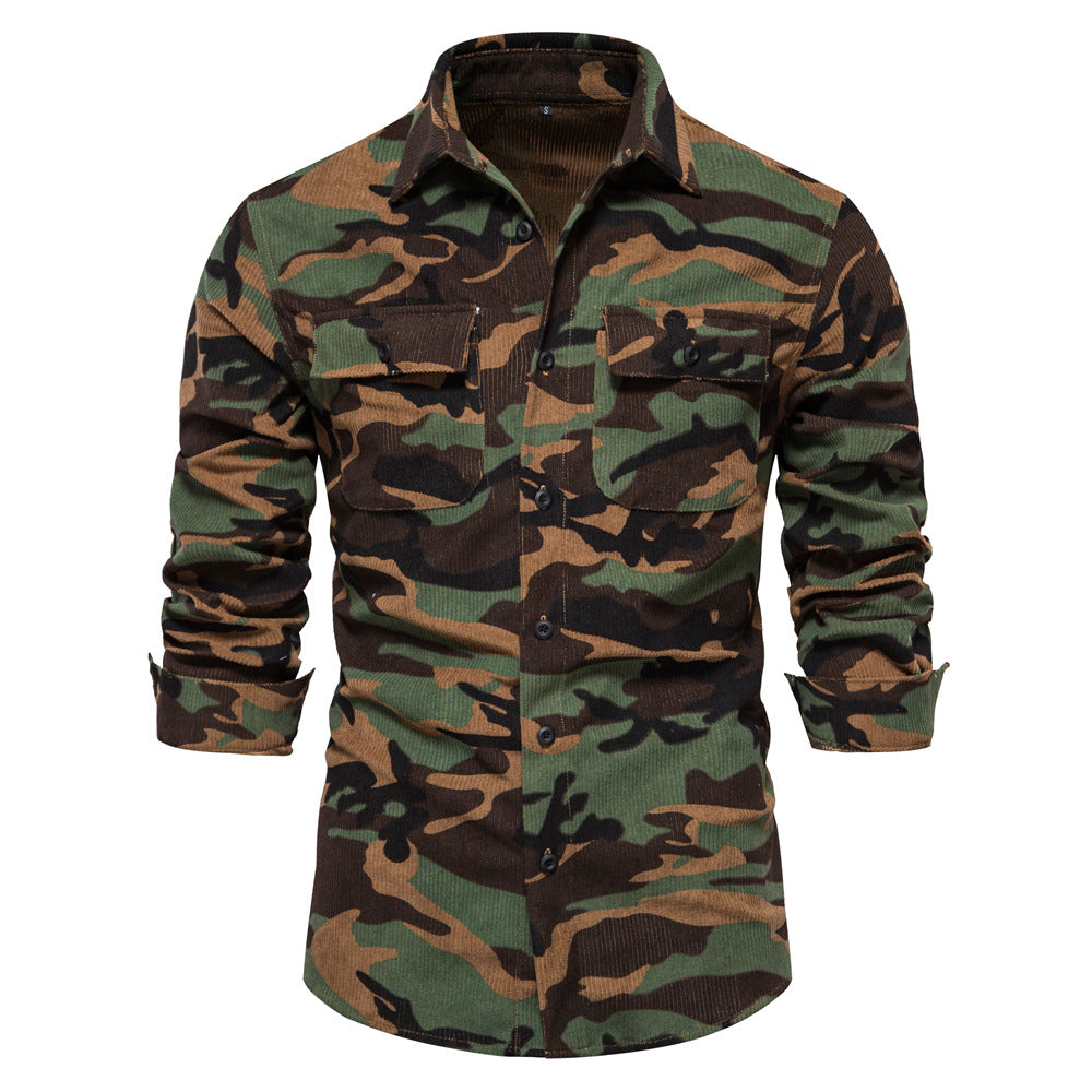 Herrar rutigt skjorta i camouflage design med bröstfickor Eva Jonsson-Eva Jonsson