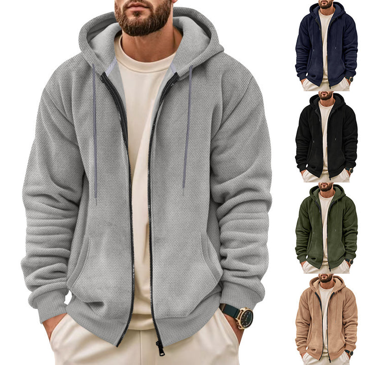 Herrar sportig fleece-hoodie med praktiska fickor och hög komfort Mirla-Eva Jonsson