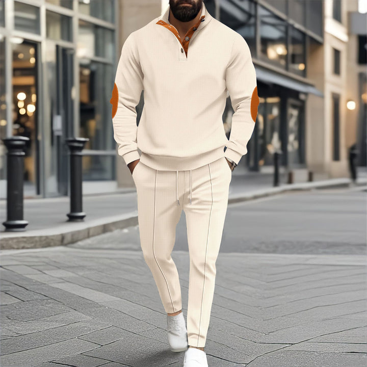 Herrar sportig fritidströja och joggingbyxor set med strukturerad look Eva Jonsson-Eva Jonsson
