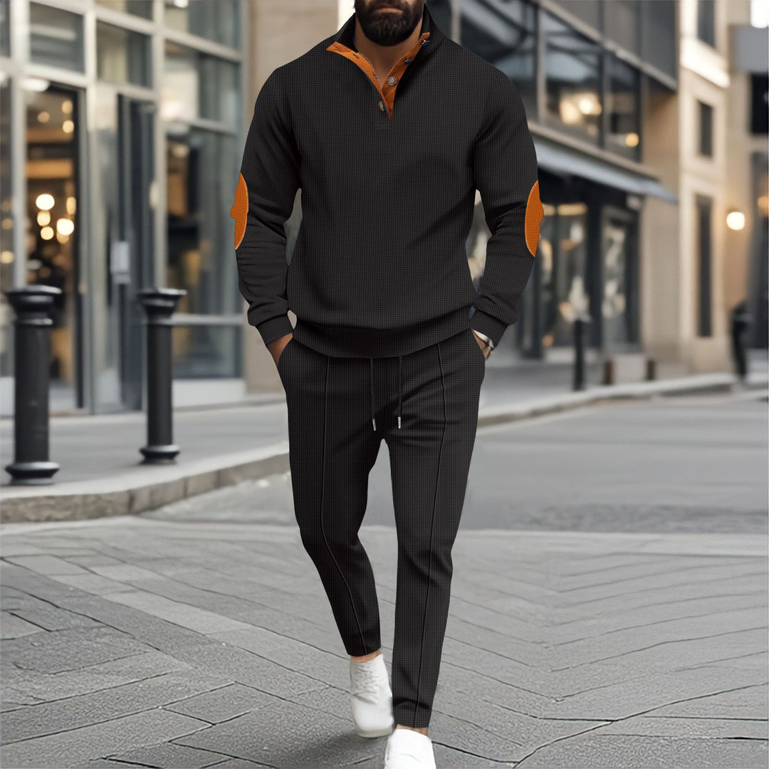 Herrar sportig fritidströja och joggingbyxor set med strukturerad look Eva Jonsson-Eva Jonsson
