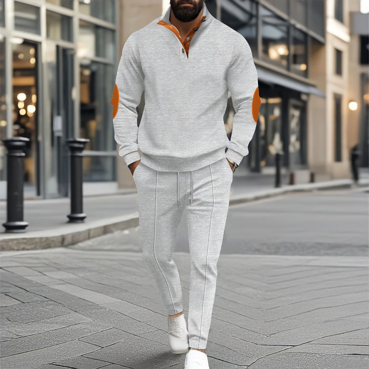 Herrar sportig fritidströja och joggingbyxor set med strukturerad look Eva Jonsson-Eva Jonsson
