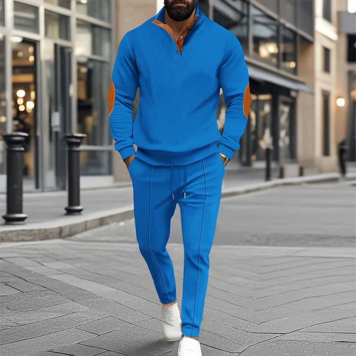 Herrar sportig fritidströja och joggingbyxor set med strukturerad look Eva Jonsson-Eva Jonsson