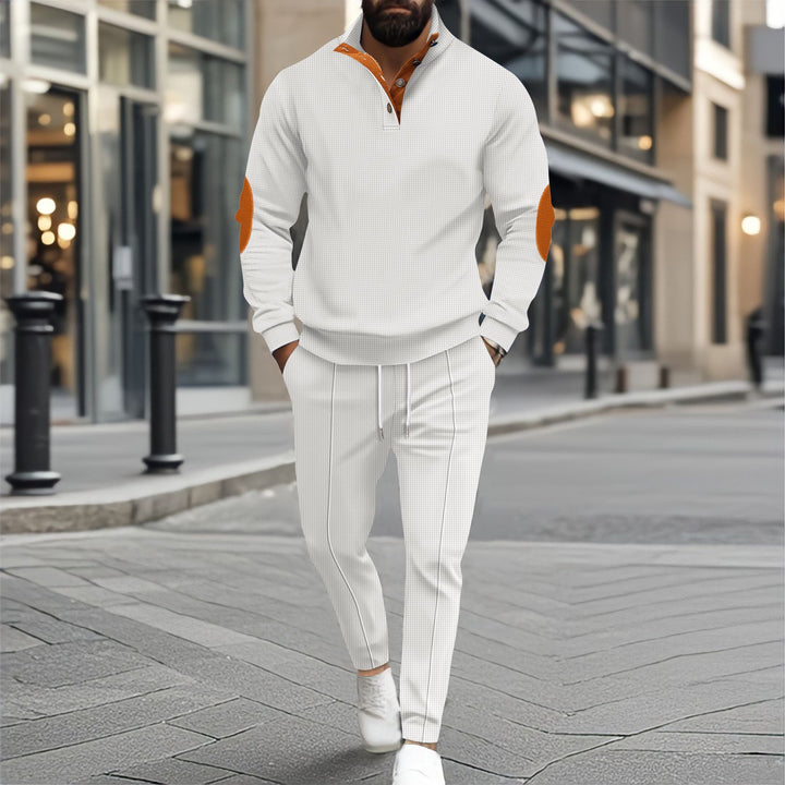 Herrar sportig fritidströja och joggingbyxor set med strukturerad look Eva Jonsson-Eva Jonsson