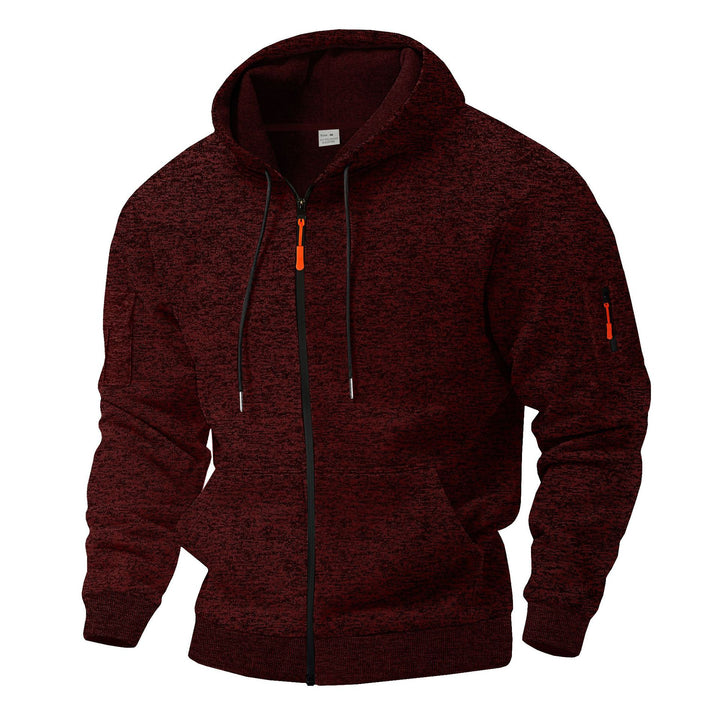 Herrar sportig hoodie med andningsbar struktur och färgkontrastdragkedjedetaljer Eva Jonsson-Eva Jonsson