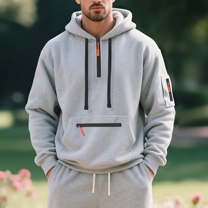 Herrar sportig hoodie med funktionell dragkedja Eva Jonsson-Eva Jonsson