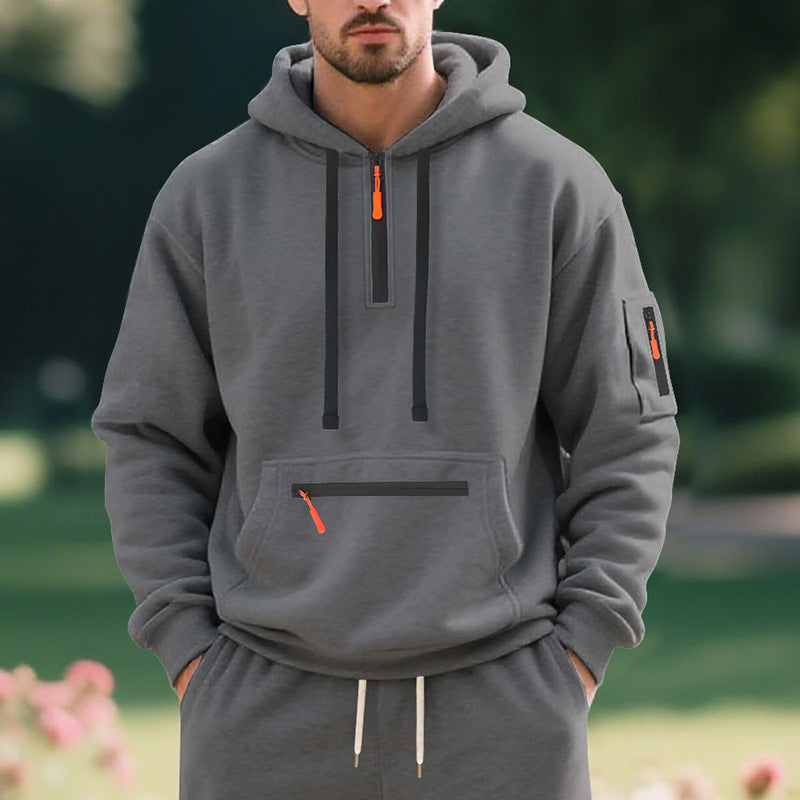 Herrar sportig hoodie med funktionell dragkedja Eva Jonsson-Eva Jonsson