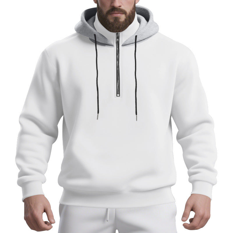 Herrar sportig hoodie med halv dragkedja och andningsbart material Eva Jonsson-Eva Jonsson