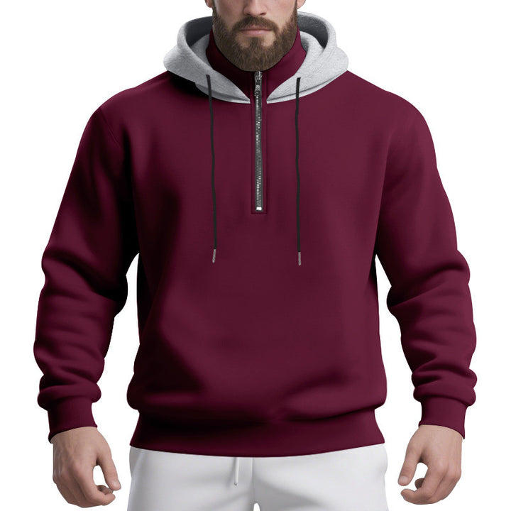 Herrar sportig hoodie med halv dragkedja och andningsbart material Eva Jonsson-Eva Jonsson