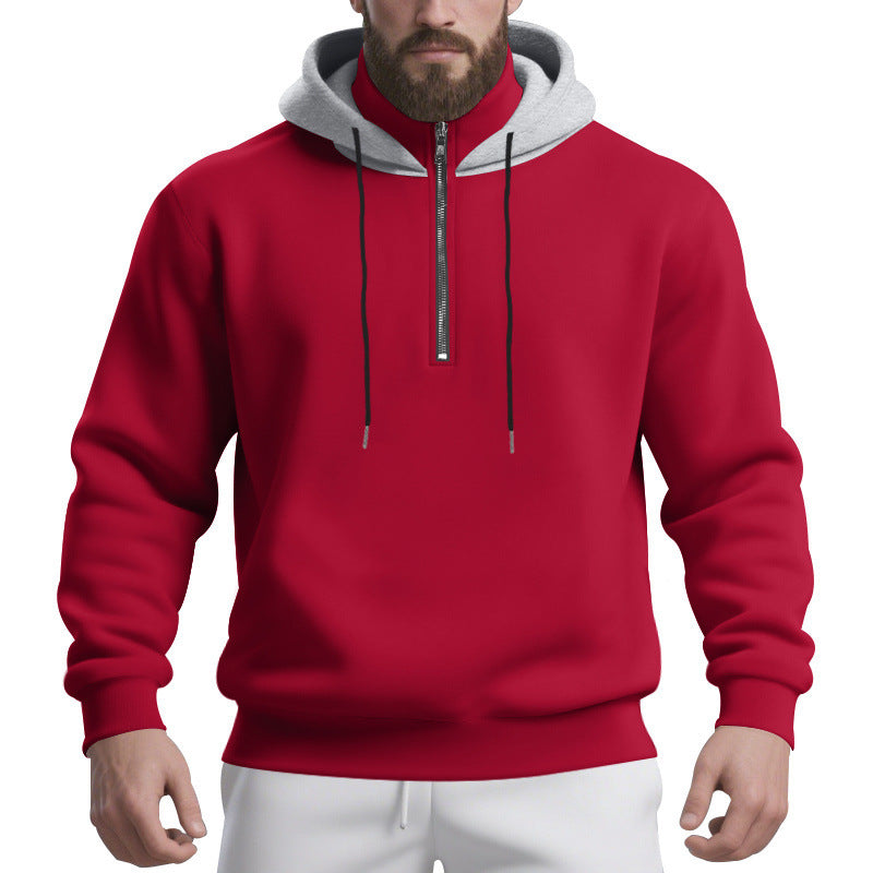 Herrar sportig hoodie med halv dragkedja och andningsbart material Eva Jonsson-Eva Jonsson