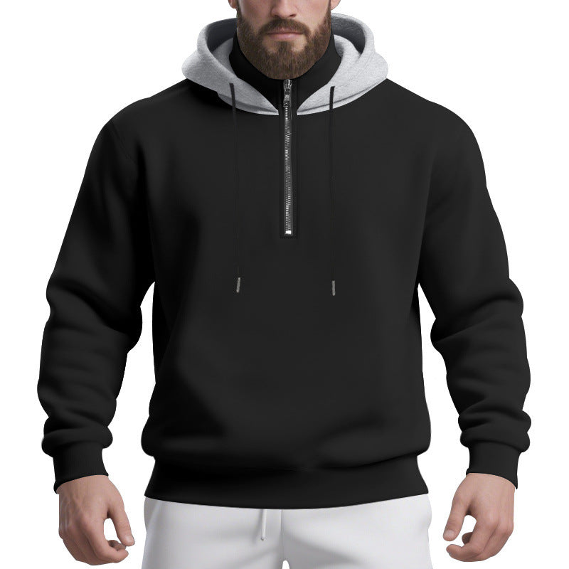 Herrar sportig hoodie med halv dragkedja och andningsbart material Eva Jonsson-Eva Jonsson