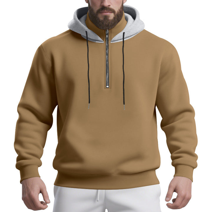 Herrar sportig hoodie med halv dragkedja och andningsbart material Eva Jonsson-Eva Jonsson