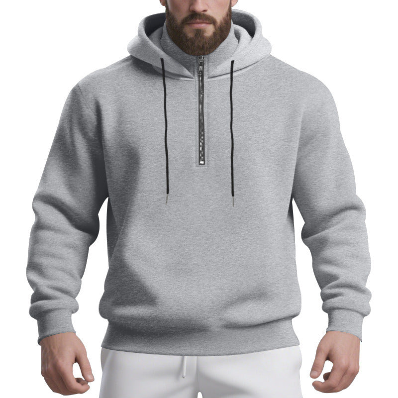 Herrar sportig hoodie med halv dragkedja och andningsbart material Eva Jonsson-Eva Jonsson