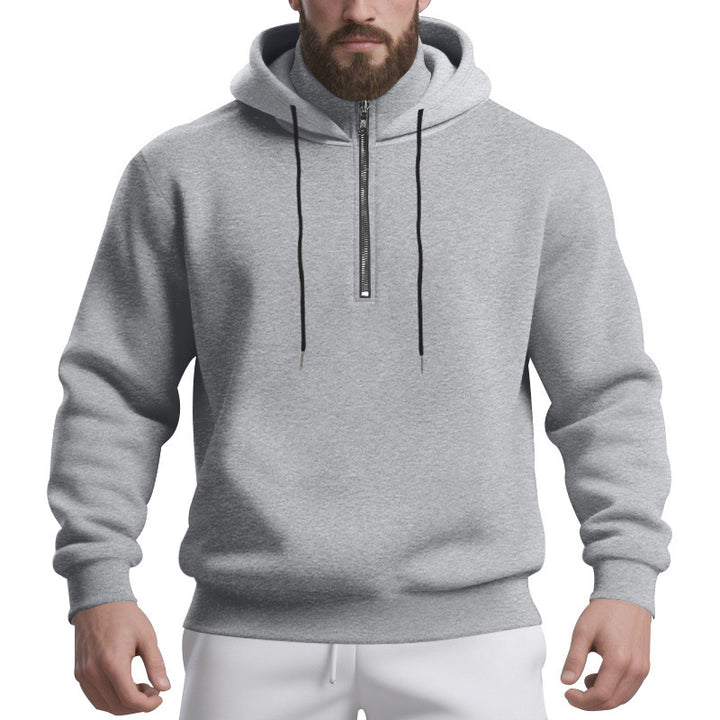 Herrar sportig hoodie med halv dragkedja och andningsbart material Eva Jonsson-Eva Jonsson