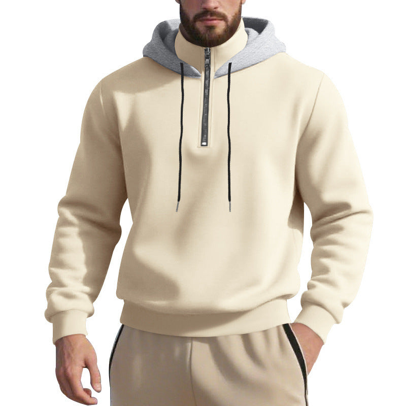 Herrar sportig hoodie med halv dragkedja och andningsbart material Eva Jonsson-Eva Jonsson