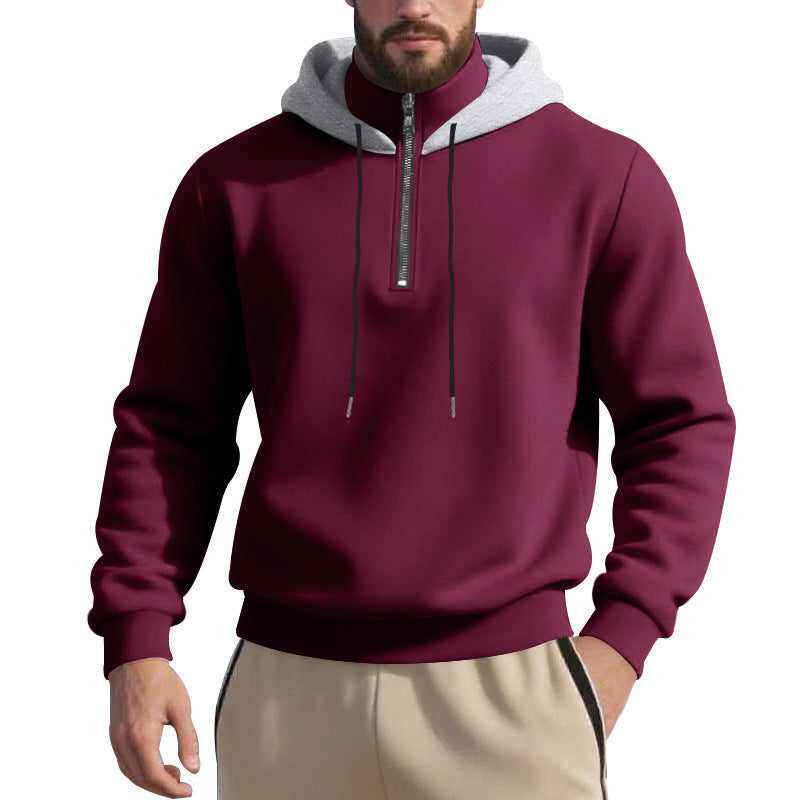 Herrar sportig hoodie med halv dragkedja och andningsbart material Eva Jonsson-Eva Jonsson