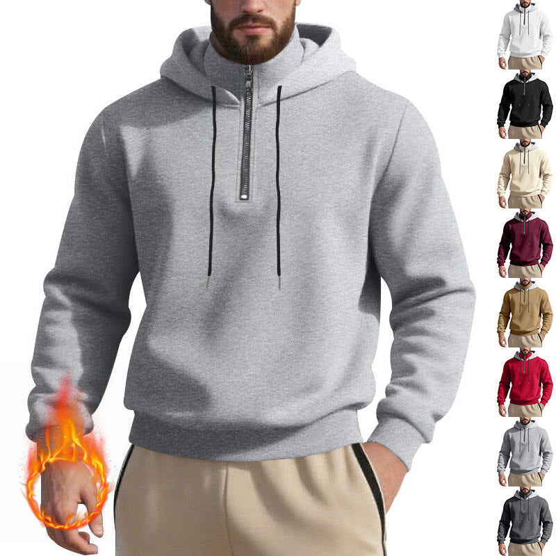 Herrar sportig hoodie med halv dragkedja och andningsbart material Mirla-Eva Jonsson