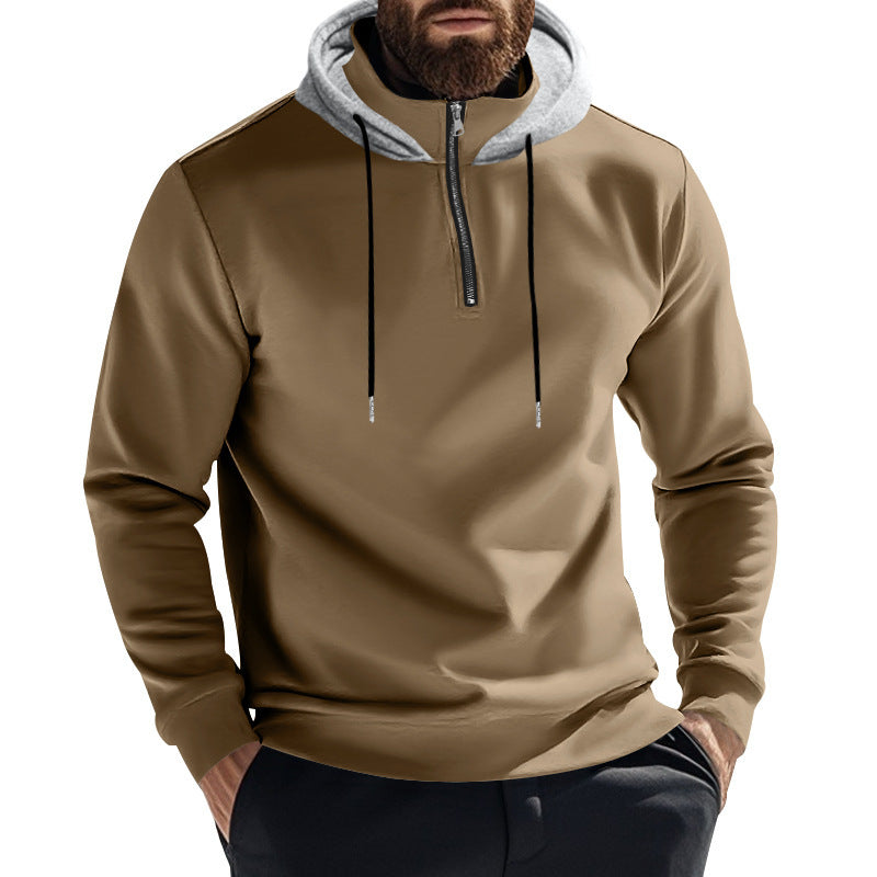 Herrar sportig hoodie med halv dragkedja och modern huva Mirla-Eva Jonsson