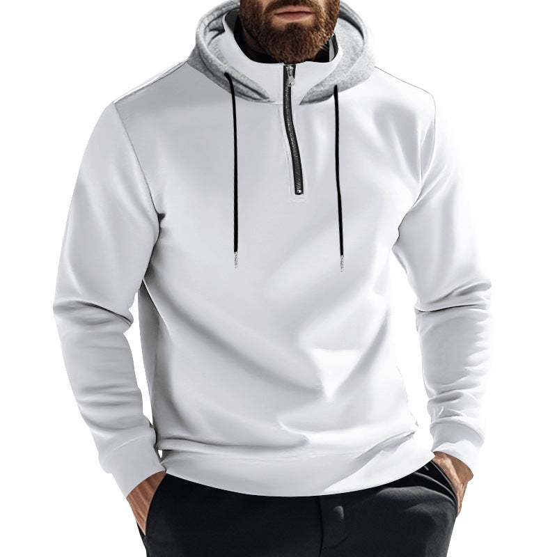Herrar sportig hoodie med halv dragkedja och modern huva Mirla-Eva Jonsson