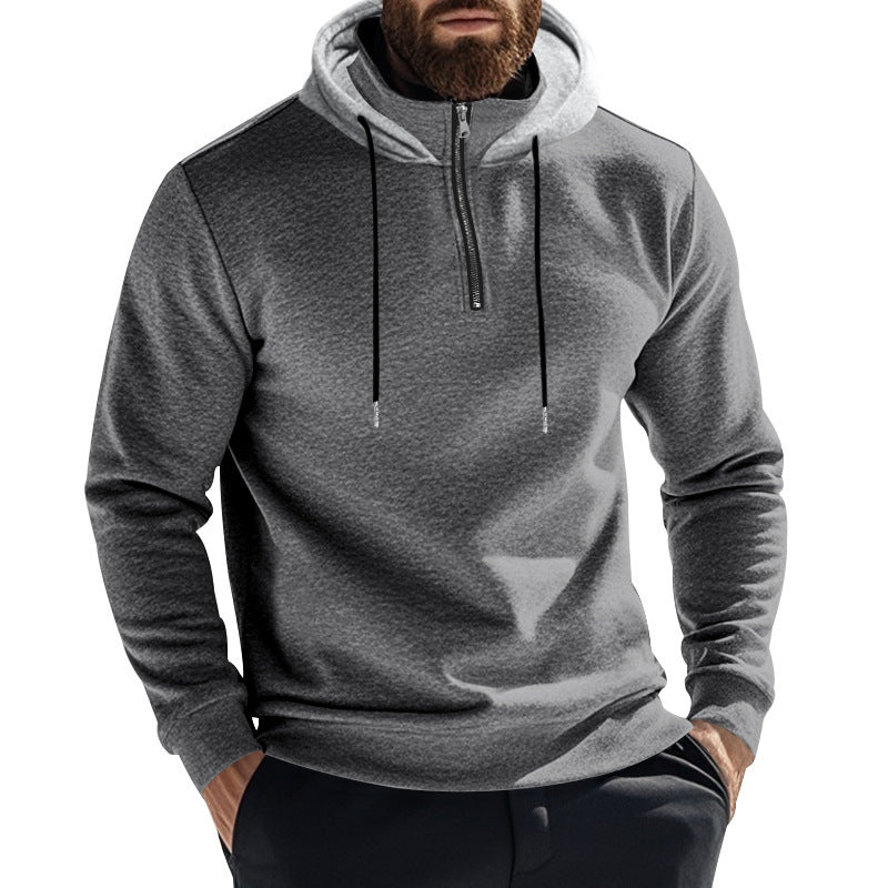 Herrar sportig hoodie med halv dragkedja och modern huva Mirla-Eva Jonsson
