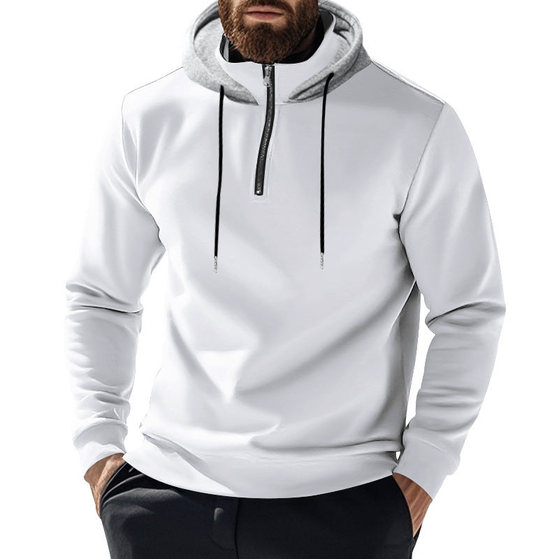 Herrar sportig hoodie med halv dragkedja och modern huva Mirla-Eva Jonsson