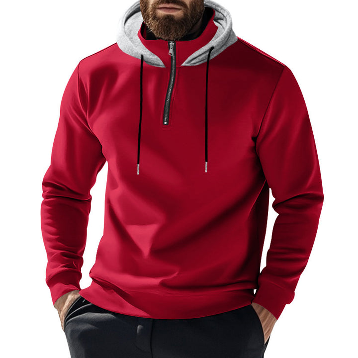 Herrar sportig hoodie med halv dragkedja och modern huva Mirla-Eva Jonsson