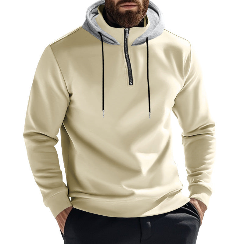 Herrar sportig hoodie med halv dragkedja och modern huva Mirla-Eva Jonsson