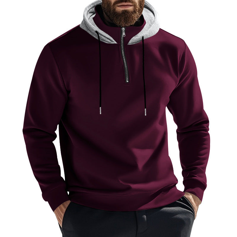 Herrar sportig hoodie med halv dragkedja och modern huva Mirla-Eva Jonsson