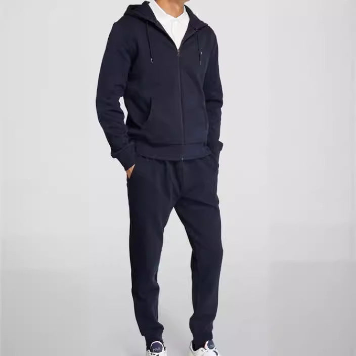 Herrar sportig hoodie-set med hel dragkedja och elastiska muddar Mirla-Eva Jonsson