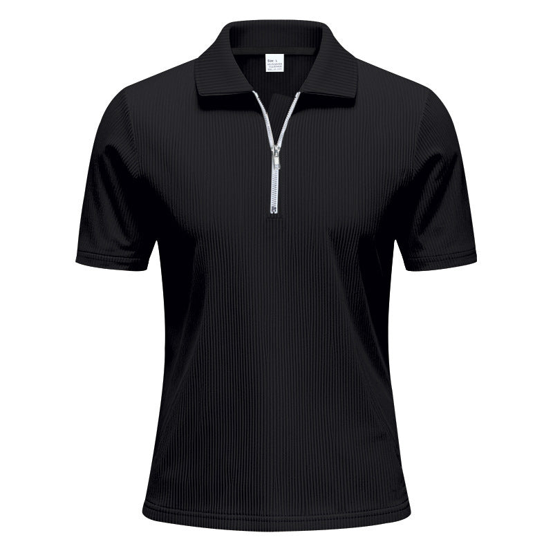 Herrar sportig kortärmad poloshirt med dragkedja Mirla-Eva Jonsson