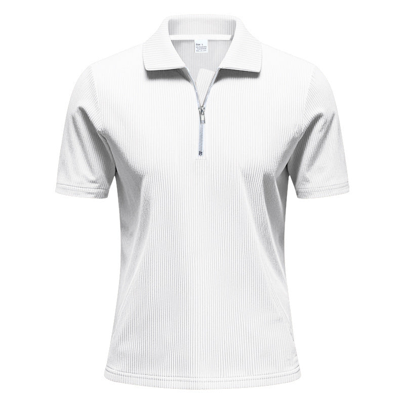 Herrar sportig kortärmad poloshirt med dragkedja Mirla-Eva Jonsson