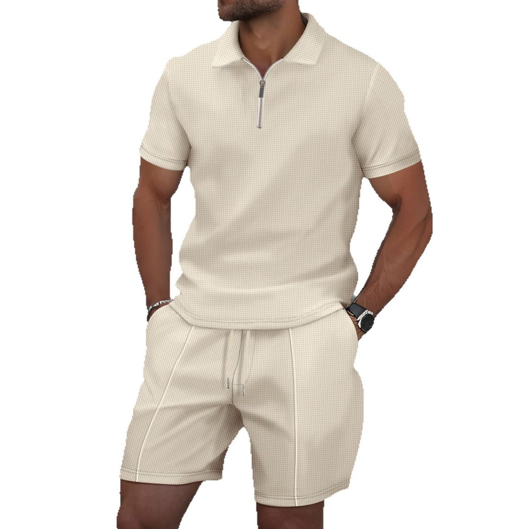 Herrar sportig polo-outfit med modern dragkedja Mirla-Eva Jonsson